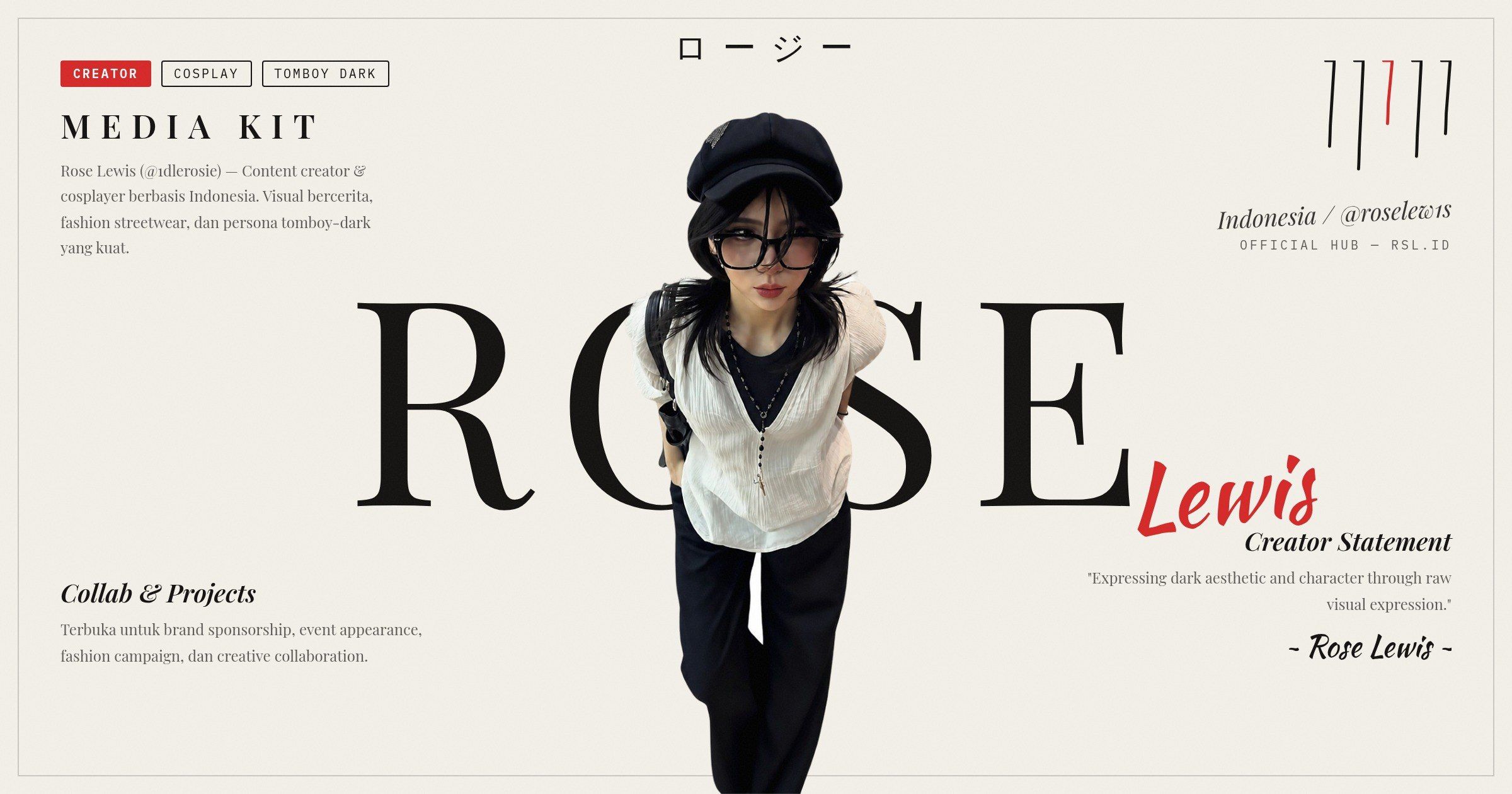 Screenshot Rose Lewis — Creator Media Kit